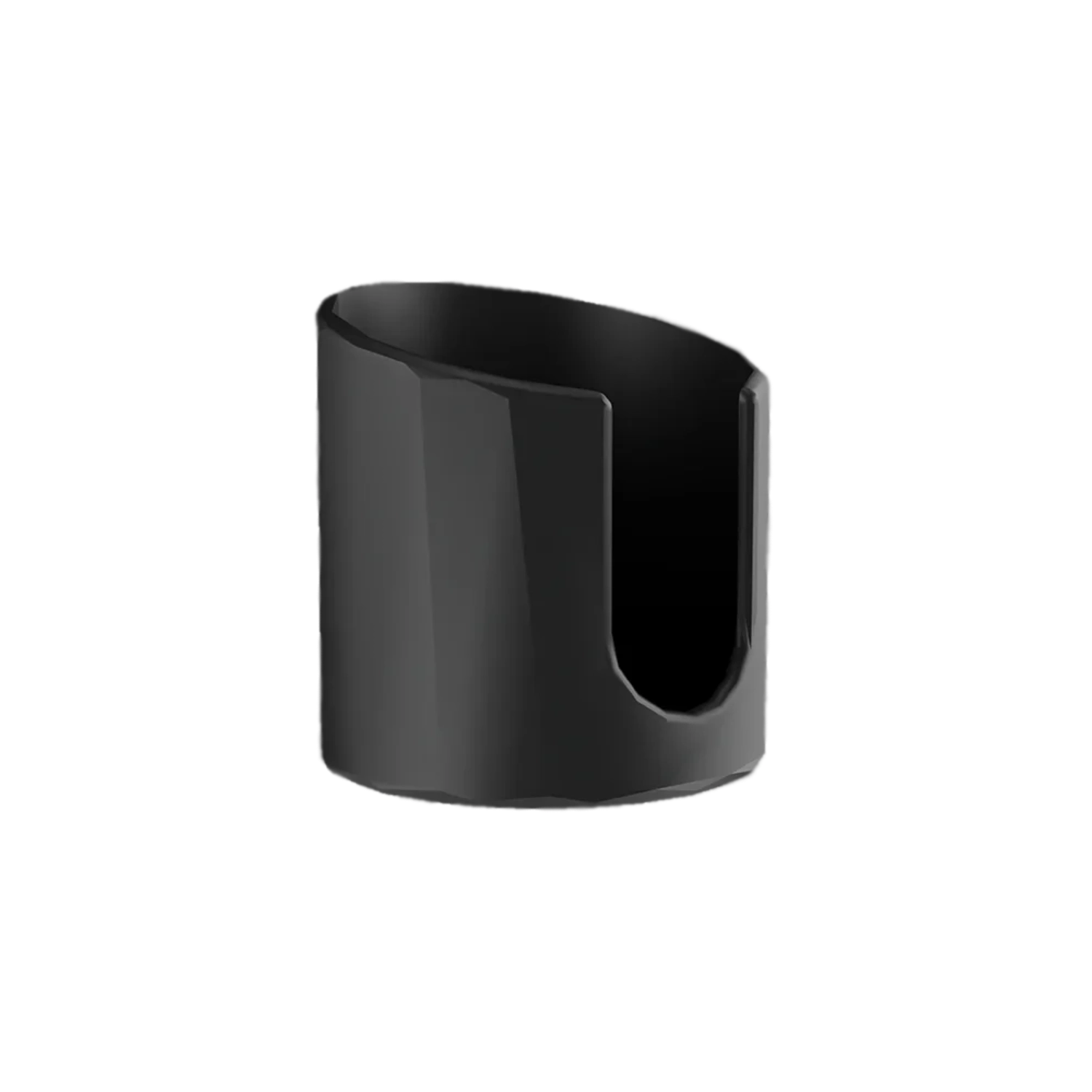 ` | Black SIMGASM Cup Holder for a simulator cockpit, three-quarter view